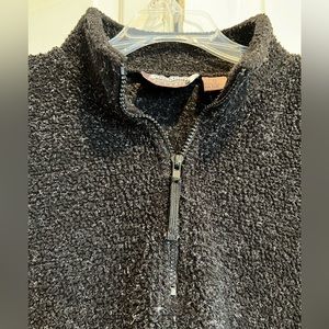 Black Heathered 1/4 Zip , Long Sleeve Sweatshirt / Sweater-Type Shirt / Top